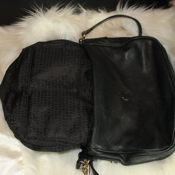Kate Spade New York Leather Tote shoulder purse Black  bag snap zip 10.5"x 9" ; - Picture 6 of 9